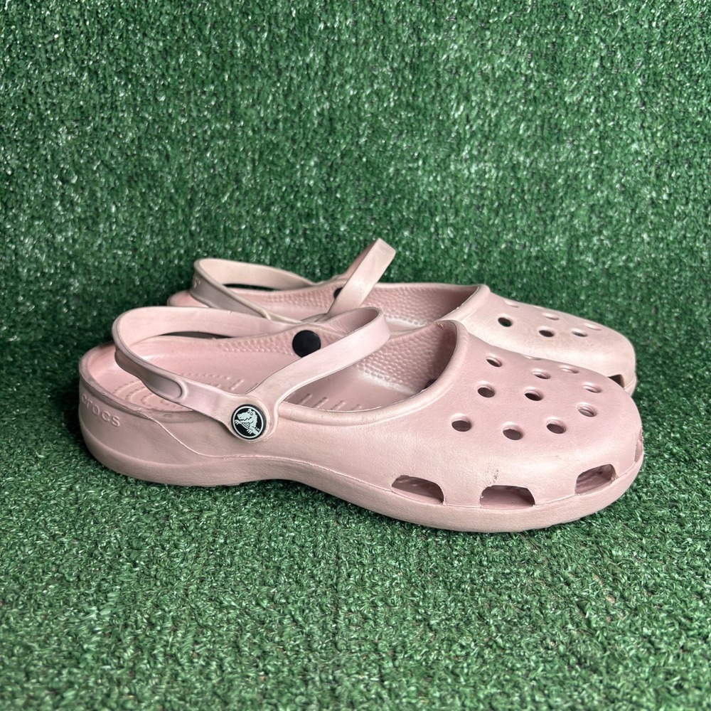 Crocs Shayna Mary Jane Slip On Breathable Comfort Clog Shoes Pink Womens Size 11